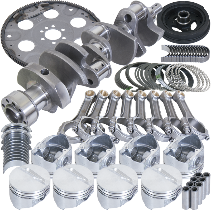Eagle Chevy 350 1Pc 3.750in Crank 5.700in I-Beam Rods 4.060in Pistons 153 Tooth FP Balanced Assembly