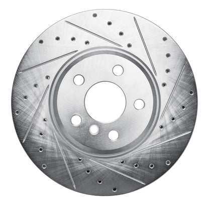 R1 Concepts R1 18-25 BMW 430I Gran Coupe Front Right Drilled & Slotted Silver Brake Rotor