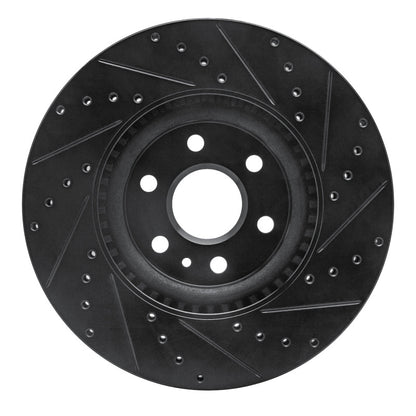 R1 Concepts R1 10-16 Cadillac SRX Front Left Drilled & Slotted Black Brake Rotor