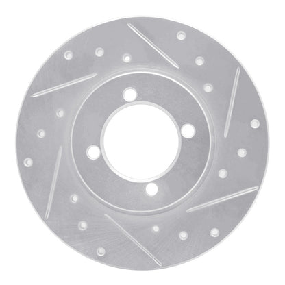 R1 Concepts R1 74-87 Dodge COLT Front Right Drilled & Slotted Silver Brake Rotor