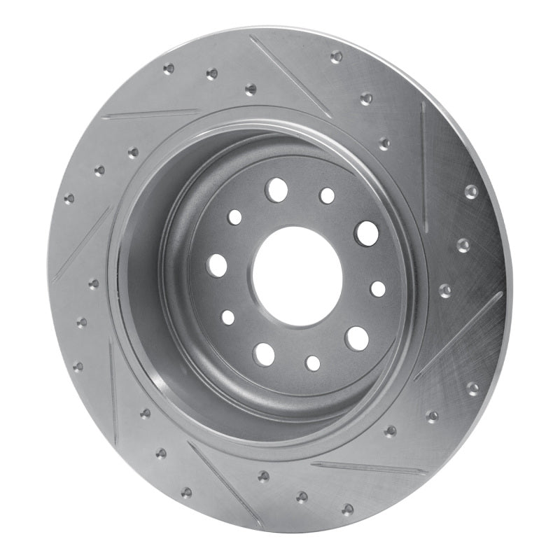 R1 Concepts R1 18-25 Jeep Wrangler Rear Left Drilled & Slotted Silver Brake Rotor