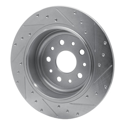 R1 Concepts R1 18-25 Jeep Wrangler Rear Left Drilled & Slotted Silver Brake Rotor