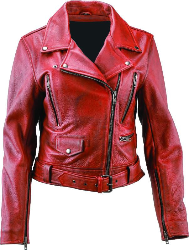 Kuryakyn Leather By River Road Arabian Spice Leather Jacket Red Womens - Medium