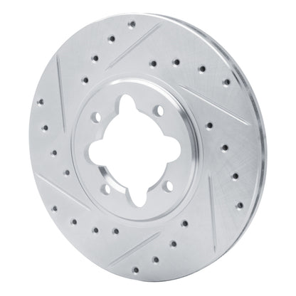 R1 Concepts R1 82-85 Toyota Celica Front Left Drilled & Slotted Silver Brake Rotor