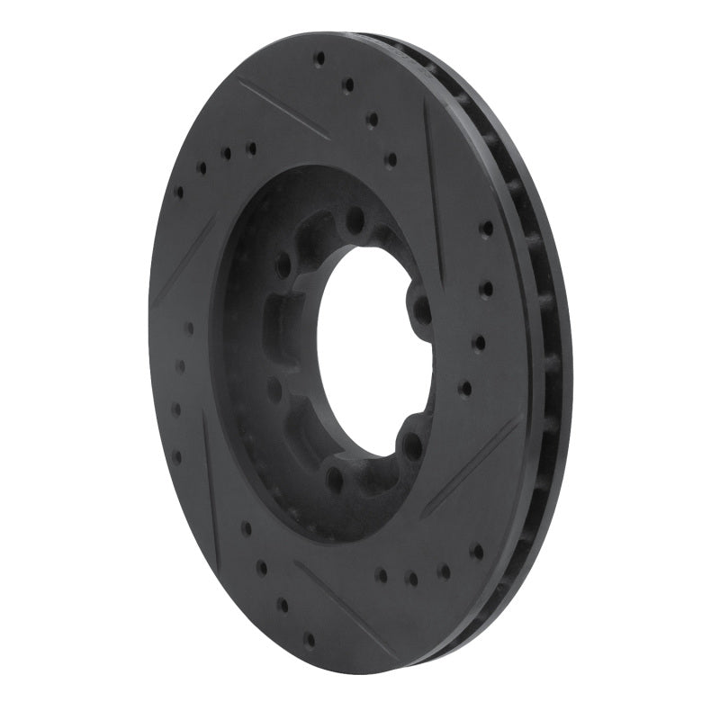 R1 Concepts R1 86-06 Chevrolet Luv Pickup (Mexico) Front Left Drilled & Slotted Black Brake Rotor