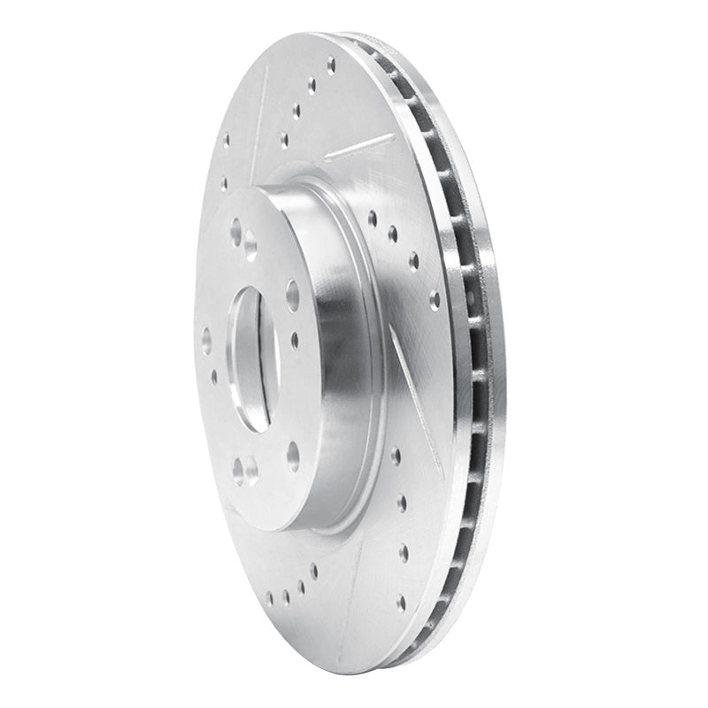 R1 Concepts R1 03-17 Acura ILX Front Left Drilled & Slotted Silver Brake Rotor