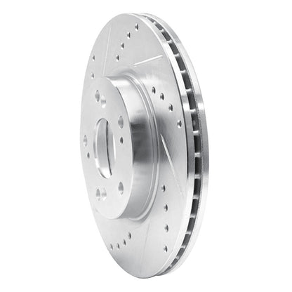 R1 Concepts R1 03-17 Acura ILX Front Left Drilled & Slotted Silver Brake Rotor