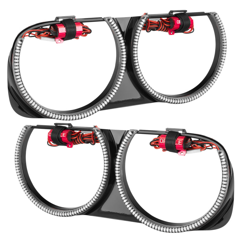 ORACLE Lighting Oracle 15-23 Dodge Challenger Pre-Installed LED Halo Headlight Bezel - Red