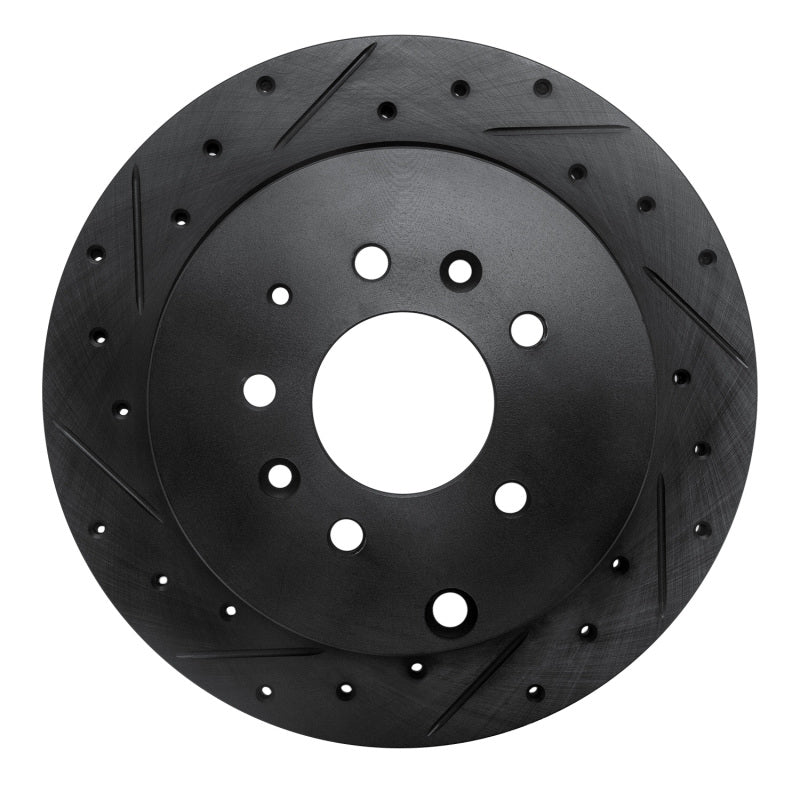 R1 Concepts R1 07-12 Ford Edge Rear Left Drilled & Slotted Black Brake Rotor