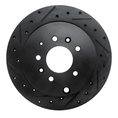 R1 Concepts R1 07-12 Ford Edge Rear Left Drilled & Slotted Black Brake Rotor