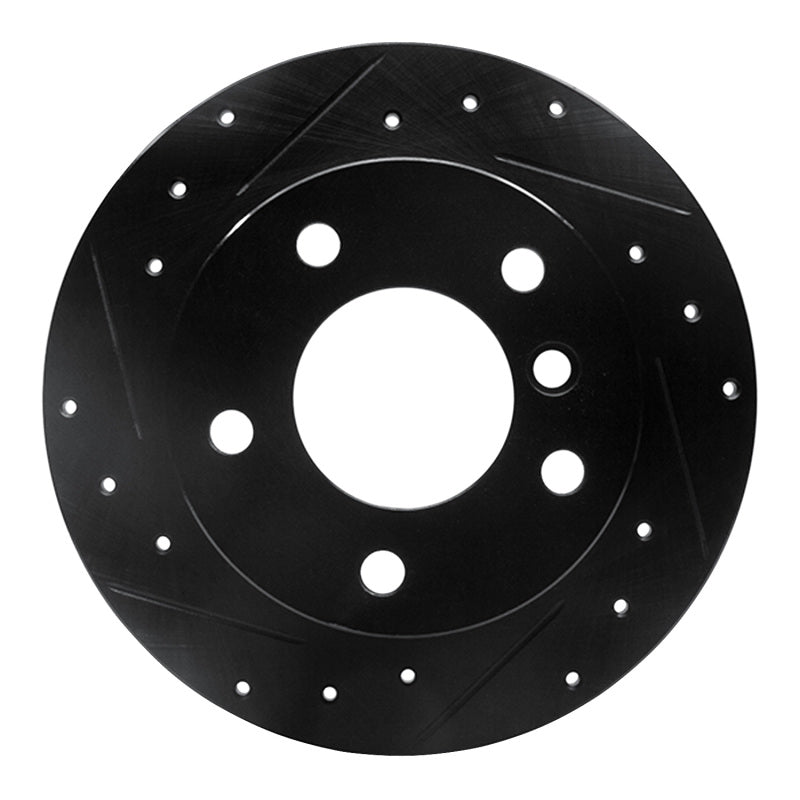 R1 Concepts R1 96-02 BMW Z3 Rear Left Drilled & Slotted Black Brake Rotor