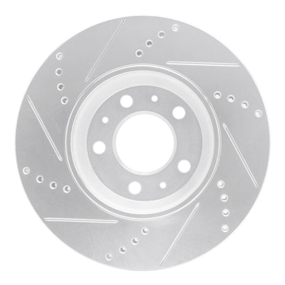 R1 Concepts R1 06-10 Pontiac SOLSTICE Front Right Drilled & Slotted Silver Brake Rotor