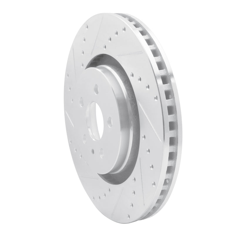 R1 Concepts R1 15-21 Ford Edge Front Left Drilled & Slotted Silver Brake Rotor