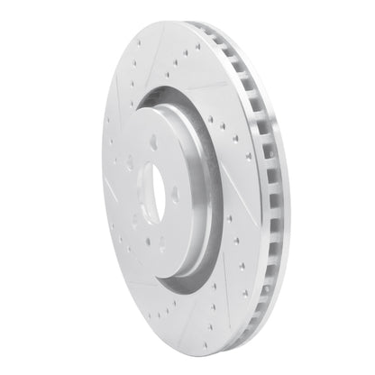 R1 Concepts R1 15-21 Ford Edge Front Left Drilled & Slotted Silver Brake Rotor