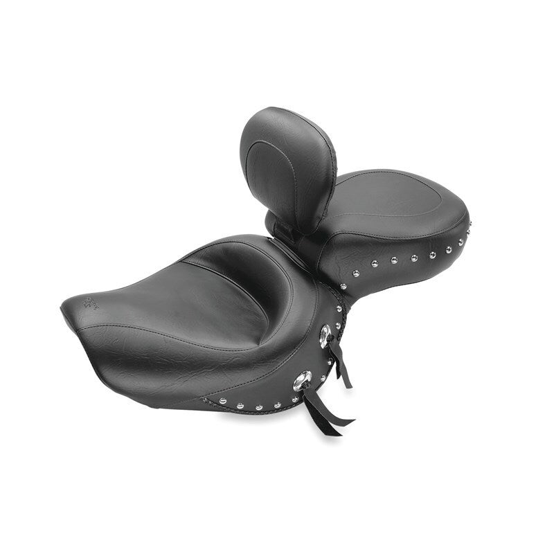 Mustang Motorcycle Mustang 00-08 Honda VT1100 Sabre,97-08 Spirit,87-97 Shadow Wide Touring 1PC Seat w/Studs - Black