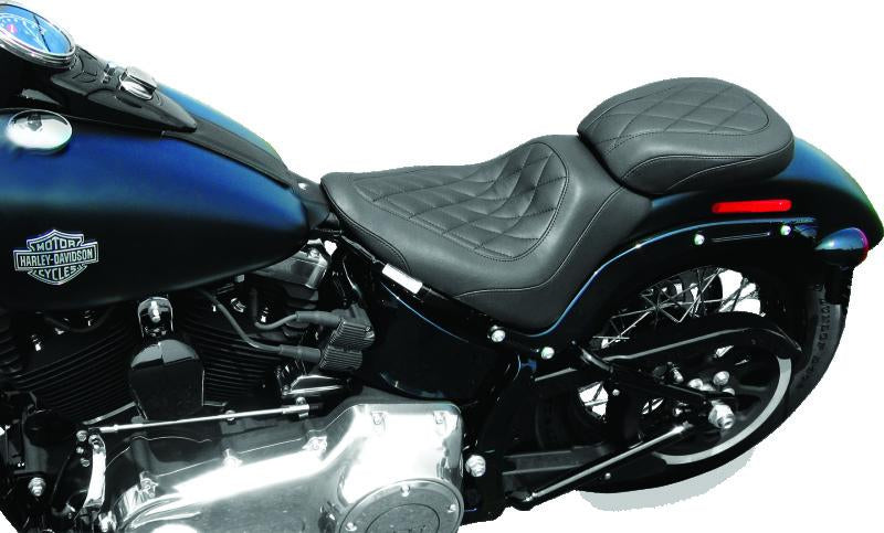 Mustang Motorcycle Mustang 11-13 Harley Blackline, 12-17 Slim,Slim S Wide Tripper Solo Seat Diamond Stitch - Black