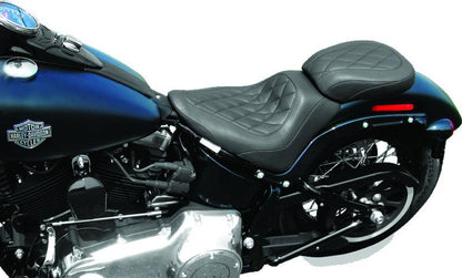 Mustang Motorcycle Mustang 11-13 Harley Blackline, 12-17 Slim,Slim S Wide Tripper Solo Seat Diamond Stitch - Black