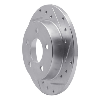 R1 Concepts R1 94-04 Ford Mustang Rear Right Drilled & Slotted Silver Brake Rotor