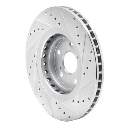 R1 Concepts R1 08-21 Lexus NX200T Front Left Drilled & Slotted Silver Brake Rotor