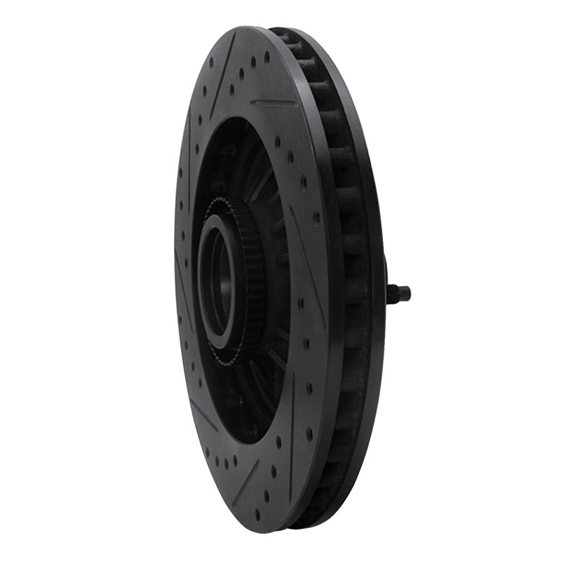 R1 Concepts R1 97-00 Ford Expedition Front Right Drilled & Slotted Black Brake Rotor