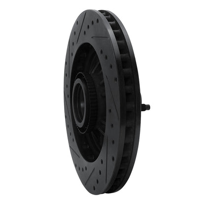 R1 Concepts R1 97-00 Ford Expedition Front Right Drilled & Slotted Black Brake Rotor