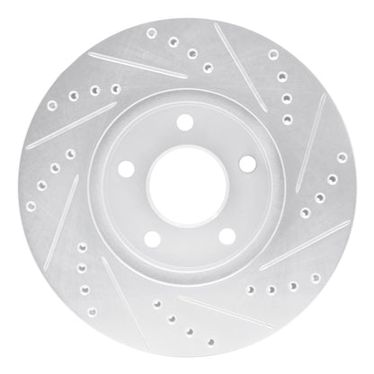 R1 Concepts R1 07-10 Chevrolet COBALT Front Left Drilled & Slotted Silver Brake Rotor