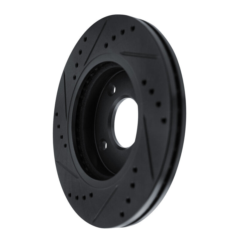 R1 Concepts R1 11-19 Ford Fiesta (USA/Canada) Front Right Drilled & Slotted Black Brake Rotor