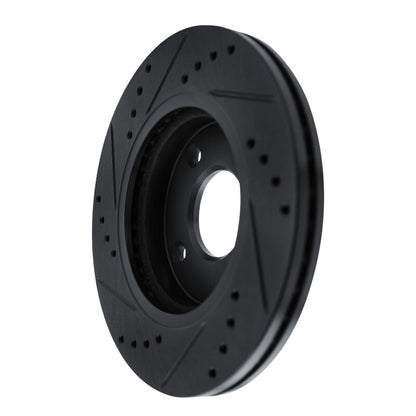 R1 Concepts R1 11-19 Ford Fiesta (USA/Canada) Front Right Drilled & Slotted Black Brake Rotor