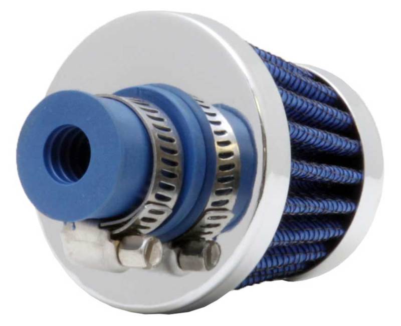 K&N Engineering K&N 2in Base OD x .375in Flange ID x 1.75in H Rubber Base Crankcase Vent Filter - Blue