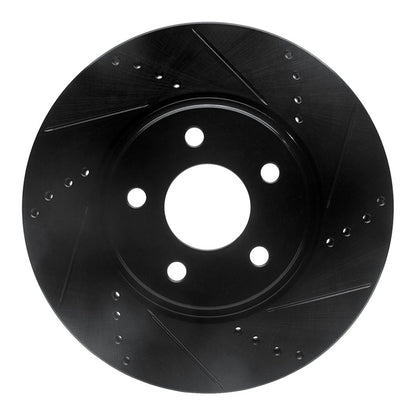 R1 Concepts R1 04-12 Chevrolet Cobalt Front Right Drilled & Slotted Black Brake Rotor