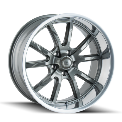 Ridler Wheels Ridler 650 20x10 / 5x127 BP / 0mm Offset / 83.82mm Hub Gloss Grey Polished Wheel