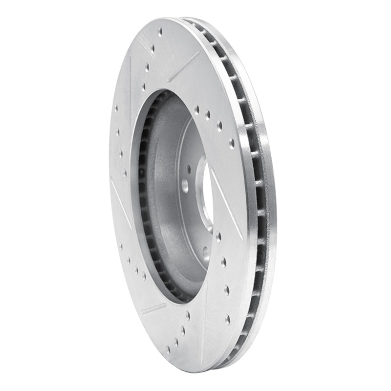 R1 Concepts R1 03-17 Acura ILX Front Right Drilled & Slotted Silver Brake Rotor