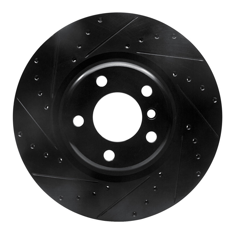 R1 Concepts R1 12-20 BMW M240I Coupe & Convertible Rear Left Drilled & Slotted Black Brake Rotor