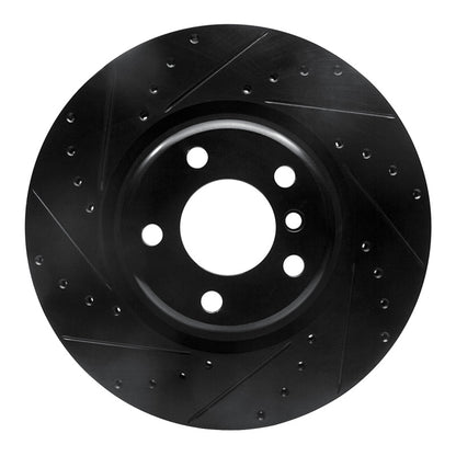 R1 Concepts R1 12-20 BMW M240I Coupe & Convertible Rear Left Drilled & Slotted Black Brake Rotor