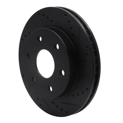 R1 Concepts R1 2021-2025 Ford F-150 RWD Rear Right Drilled & Slotted Black Brake Rotor