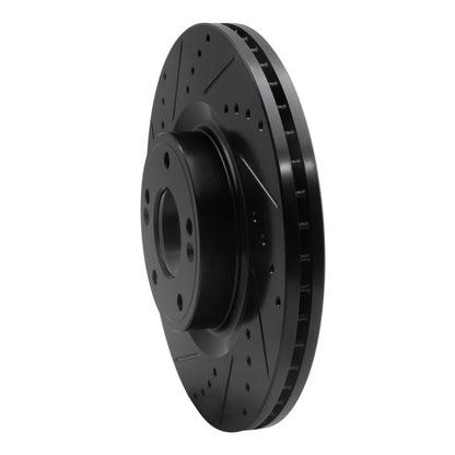 R1 Concepts R1 10-16 Hyundai Genesis Coupe Front Left Drilled & Slotted Black Brake Rotor