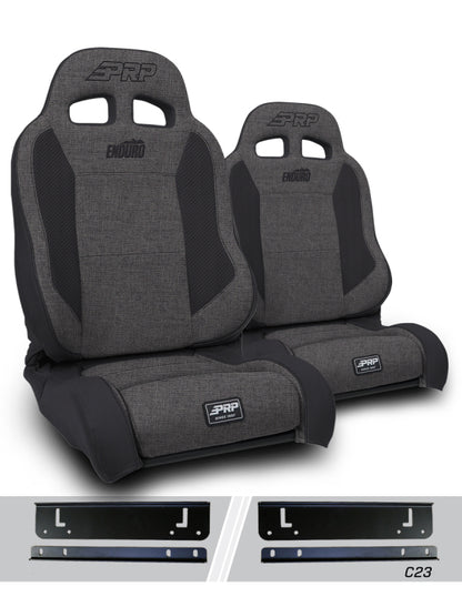 PRP Seats PRP 97-02 Jeep Wrangler TJ Enduro Elite Suspension Seat (Pair) - Trek Edition - Gray