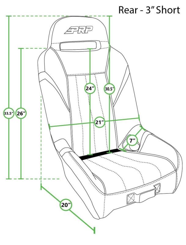 PRP Seats PRP GT/S.E. Rear Suspension Seat- Black/Red