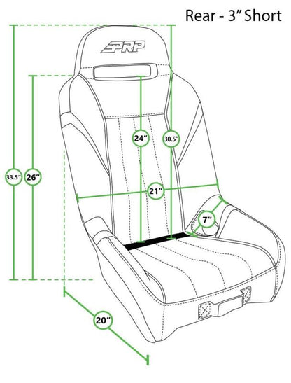 PRP Seats PRP GT/S.E. Rear Suspension Seat- Black/Red