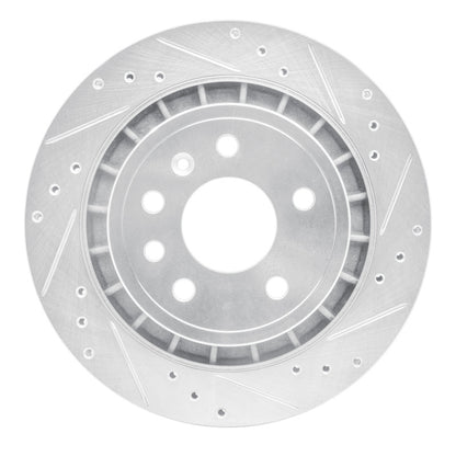 R1 Concepts R1 2002-2010 Saab 9-5 Rear Right Drilled & Slotted Silver Brake Rotor