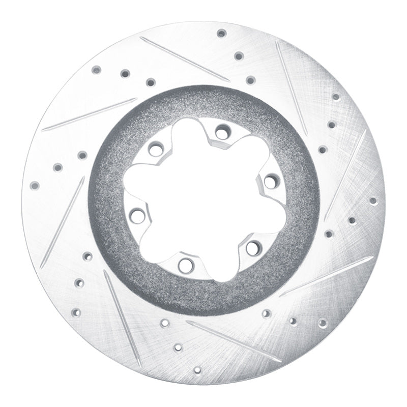 R1 Concepts R1 09-12 Chevrolet Colorado Front Right Drilled & Slotted Silver Brake Rotor