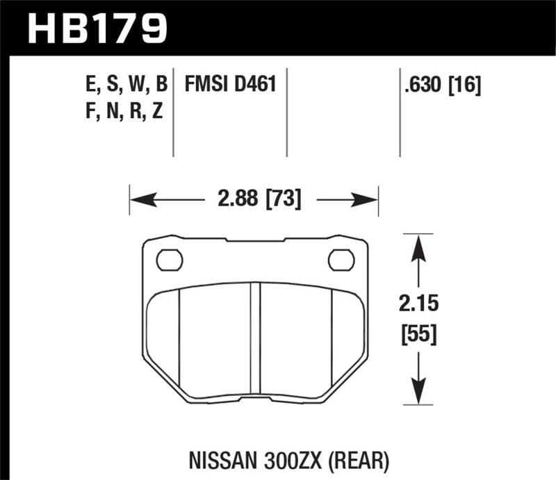 Hawk Performance Hawk 89-93 Nissan 300ZX / 89-95 Skyline / 06-07 Subaru Impreza WRX Race HT-10 Rear Brake Pads