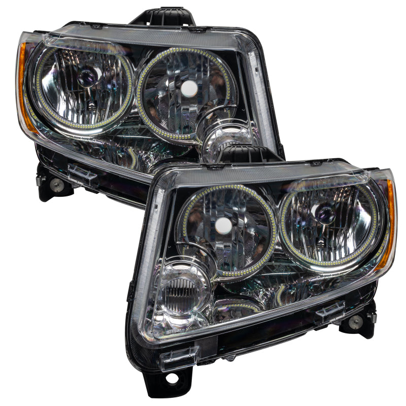 ORACLE Lighting Oracle 11-13 Jeep Grand Cherokee Pre-Assembled Halo Headlights (Non HID) Chrome - Blue
