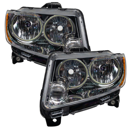 ORACLE Lighting Oracle 11-13 Jeep Grand Cherokee Pre-Assembled Halo Headlights (Non HID) Chrome - Blue