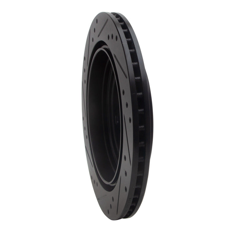 R1 Concepts R1 08-19 Cadillac CTS Rear Right Drilled & Slotted Black Brake Rotor