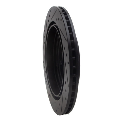R1 Concepts R1 08-19 Cadillac CTS Rear Right Drilled & Slotted Black Brake Rotor