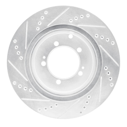R1 Concepts R1 03-06 Mitsubishi Lancer Rear Right Drilled & Slotted Silver Brake Rotor