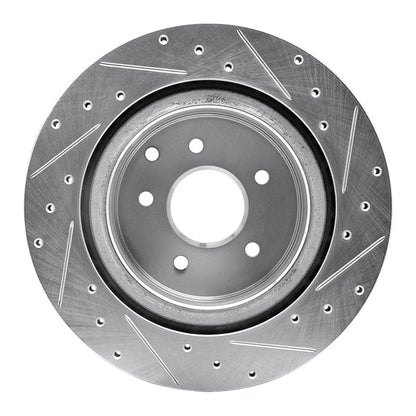 R1 Concepts R1 03-08 Infiniti G35 Rear Left Drilled & Slotted Silver Brake Rotor