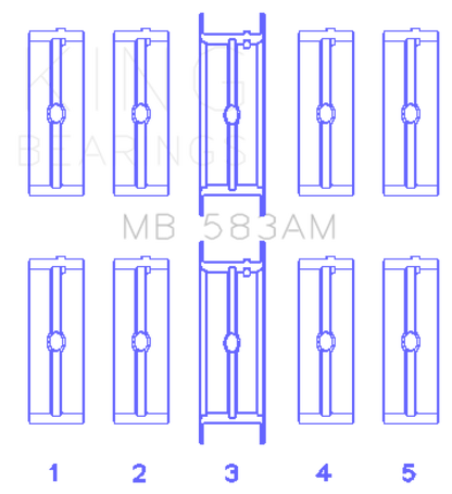 King Engine Bearings Ford 239/256/272/292 (Size .030) Crankshaft Main Bearing Set
