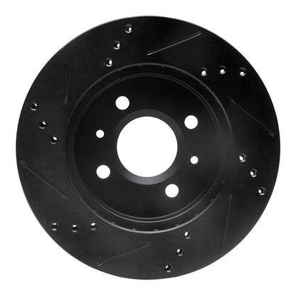 R1 Concepts R1 91-02 Saturn SW1 Front Right Drilled & Slotted Black Brake Rotor